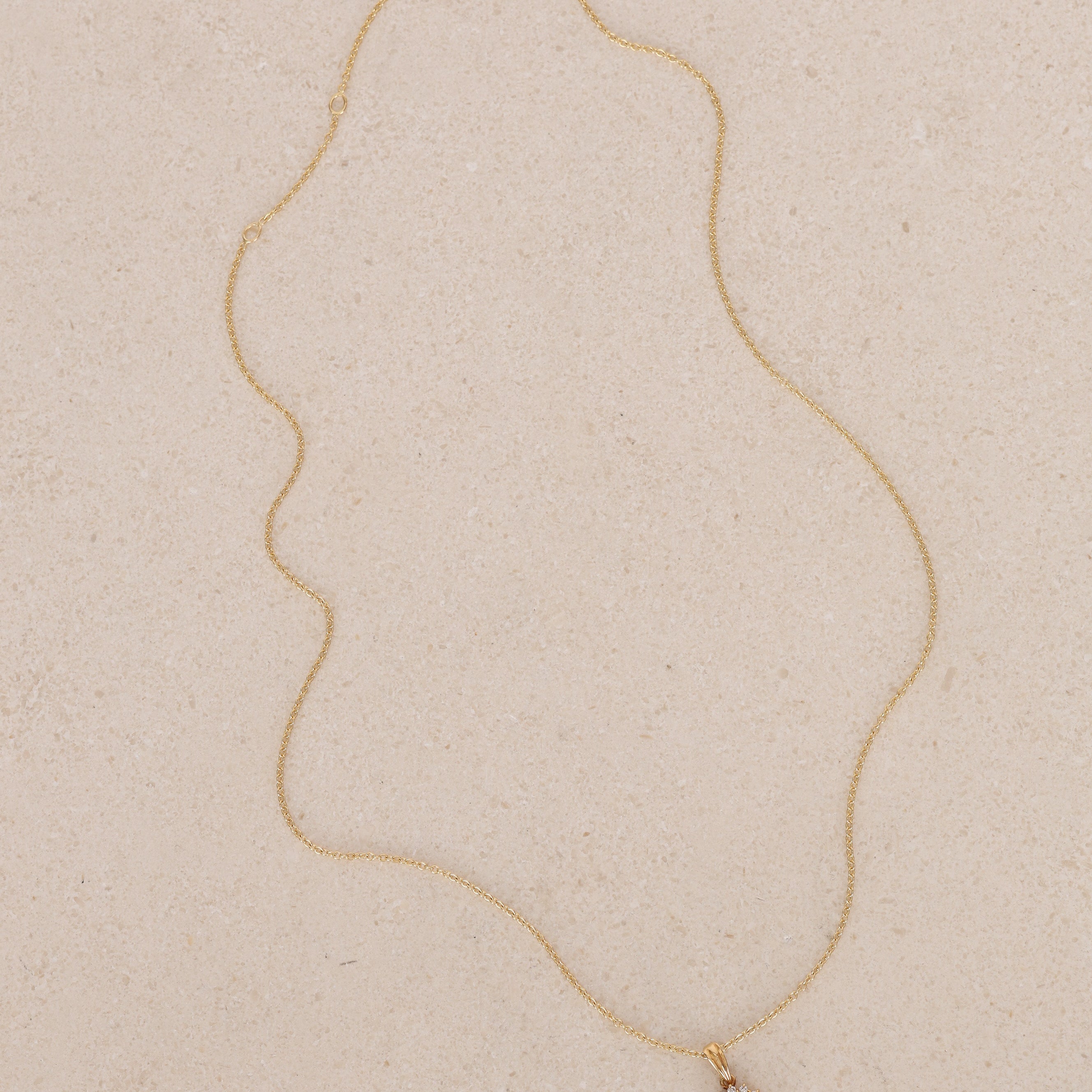 18K Yellow Gold Diamond and Sapphire Charm Pendant 14K Chain Necklace - Drop 12
