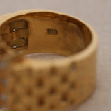 Vintage 1970s - 1980s 18K Yellow Gold and Diamond Sapphire Watch Ring, Size US 6 - Drop 12
