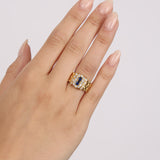 18K Yellow Gold and Diamond Sapphire Watch Ring, Size US 6
