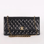 Chanel East West Single Flap Black Patent 2012 GHW