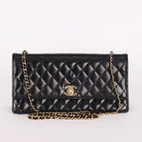 Chanel East West Single Flap Black Patent 2012 GHW