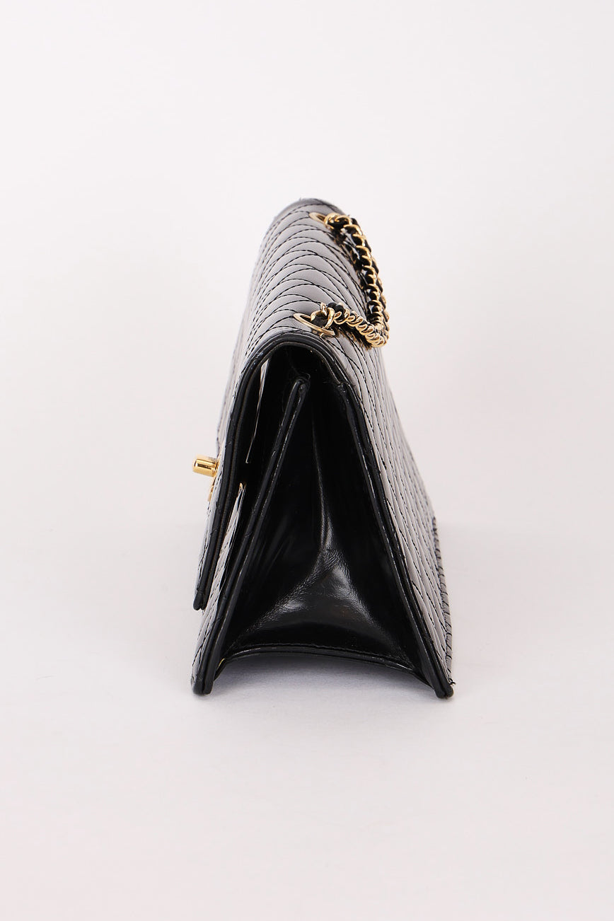 Chanel East West Single Flap Black Patent 2012 GHW