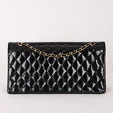 Chanel East West Single Flap Black Patent 2012 GHW