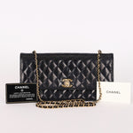 Chanel East West Single Flap Black Patent 2012 GHW