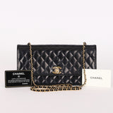 Chanel East West Single Flap Black Patent 2012 GHW