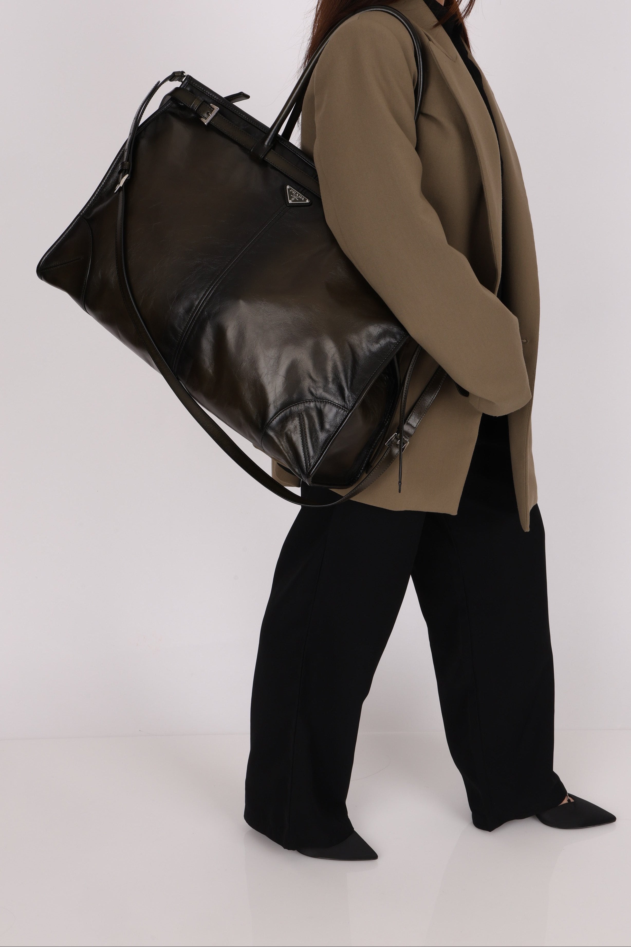 Prada X-Large Bonnie Tote Olive Antiqued Leather (DONE)