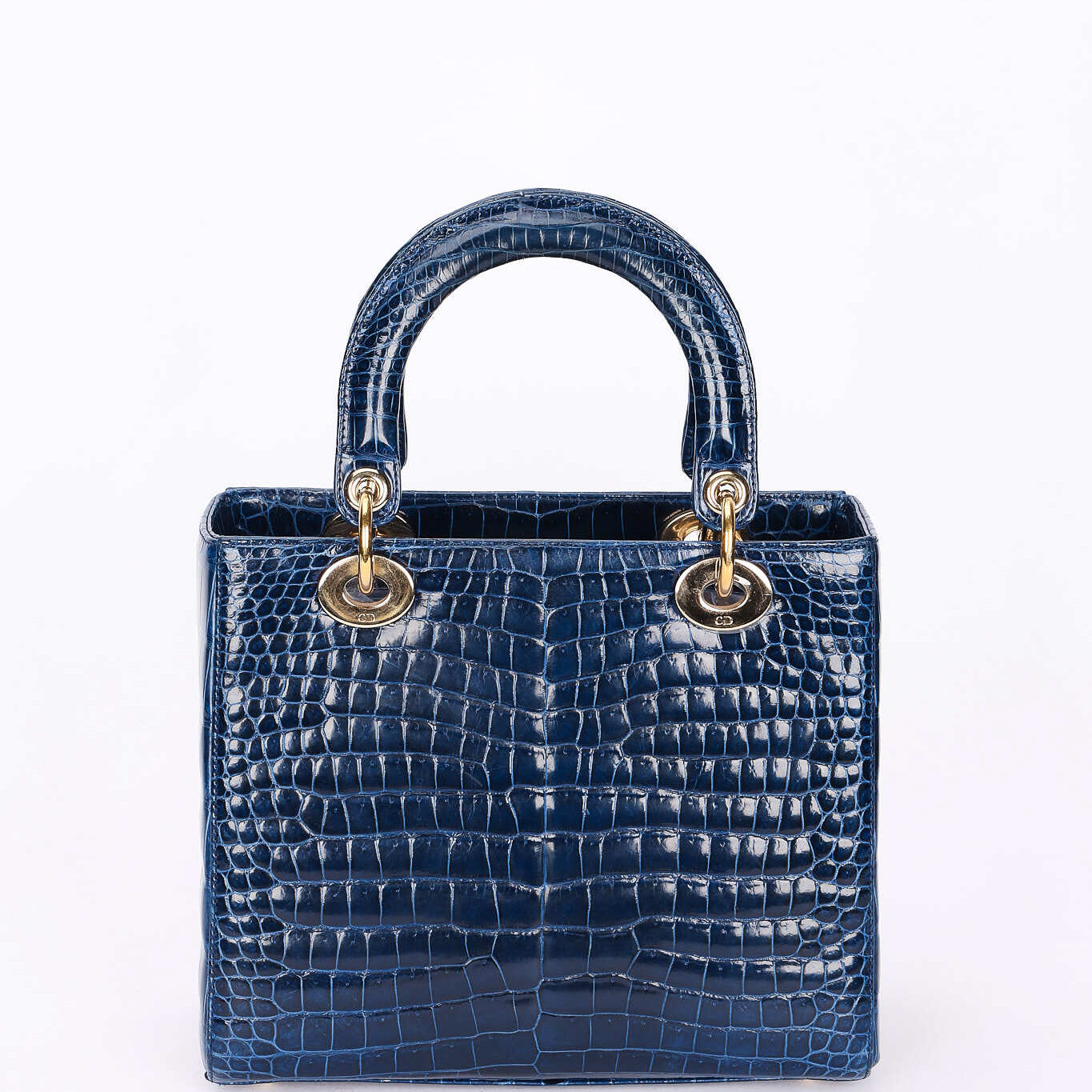 Ultra-Rare Dior Medium Lady Blue Navy Crocodile 2016