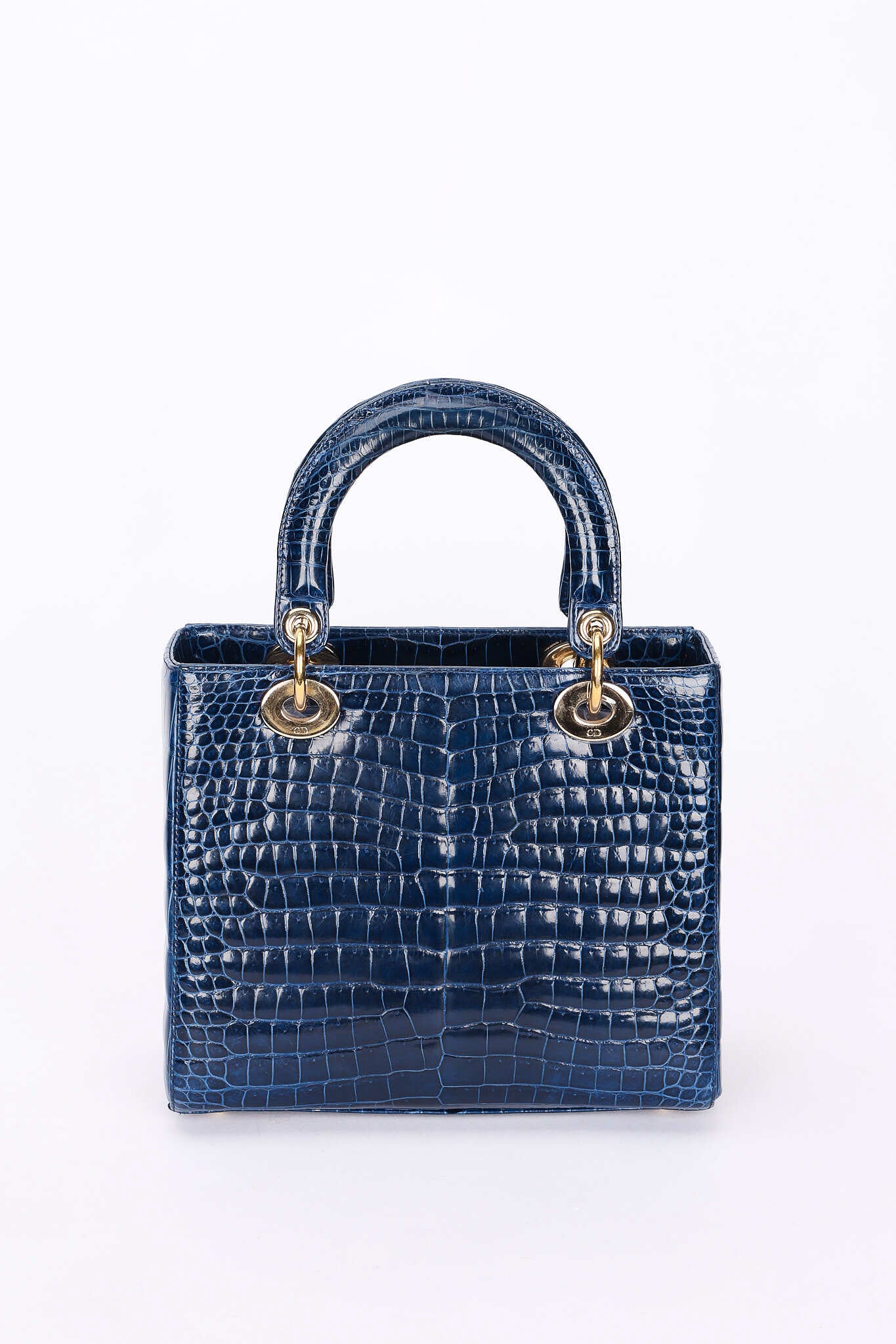 Ultra-Rare Dior Medium Lady Blue Navy Crocodile 2016