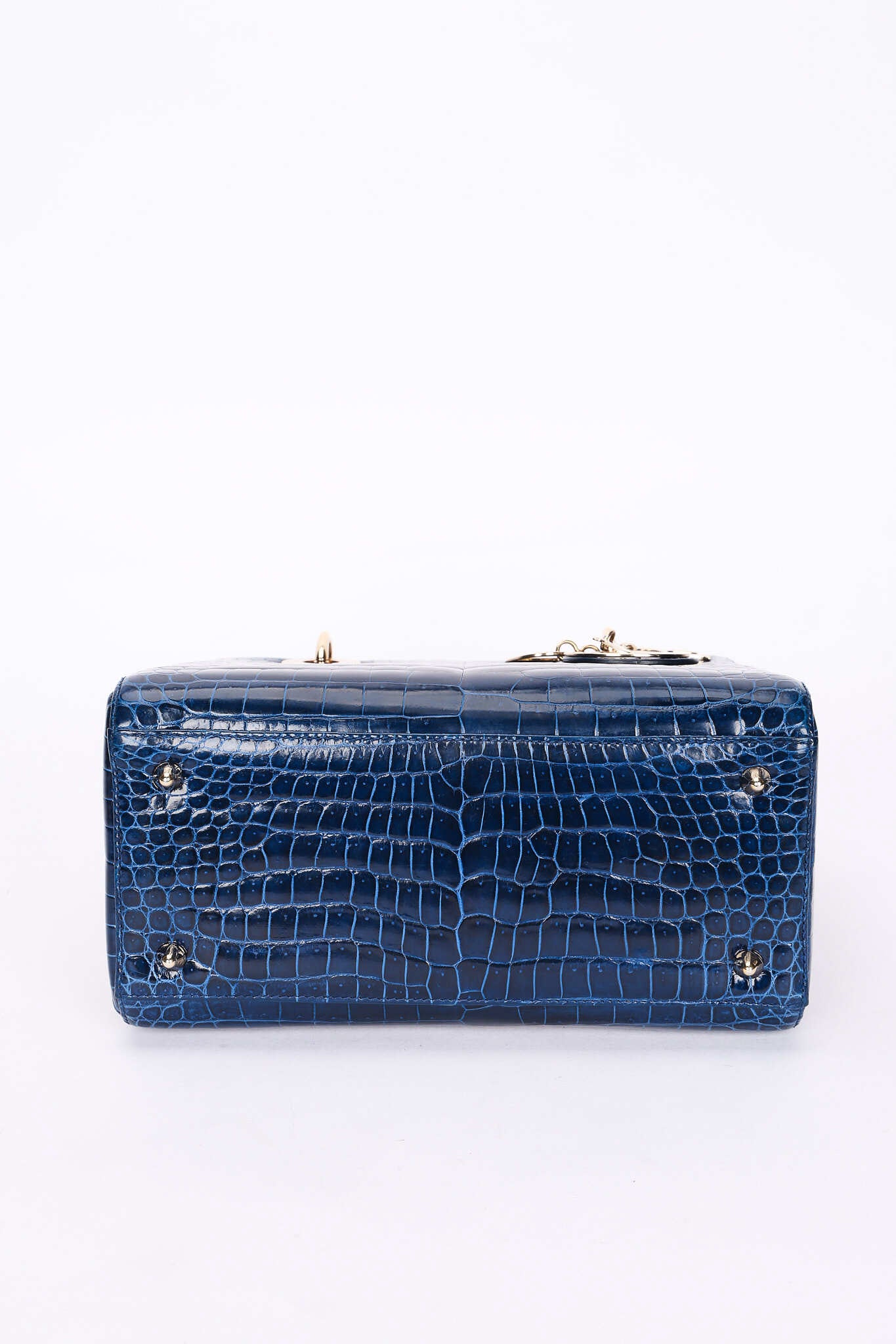 Ultra-Rare Dior Medium Lady Blue Navy Crocodile 2016