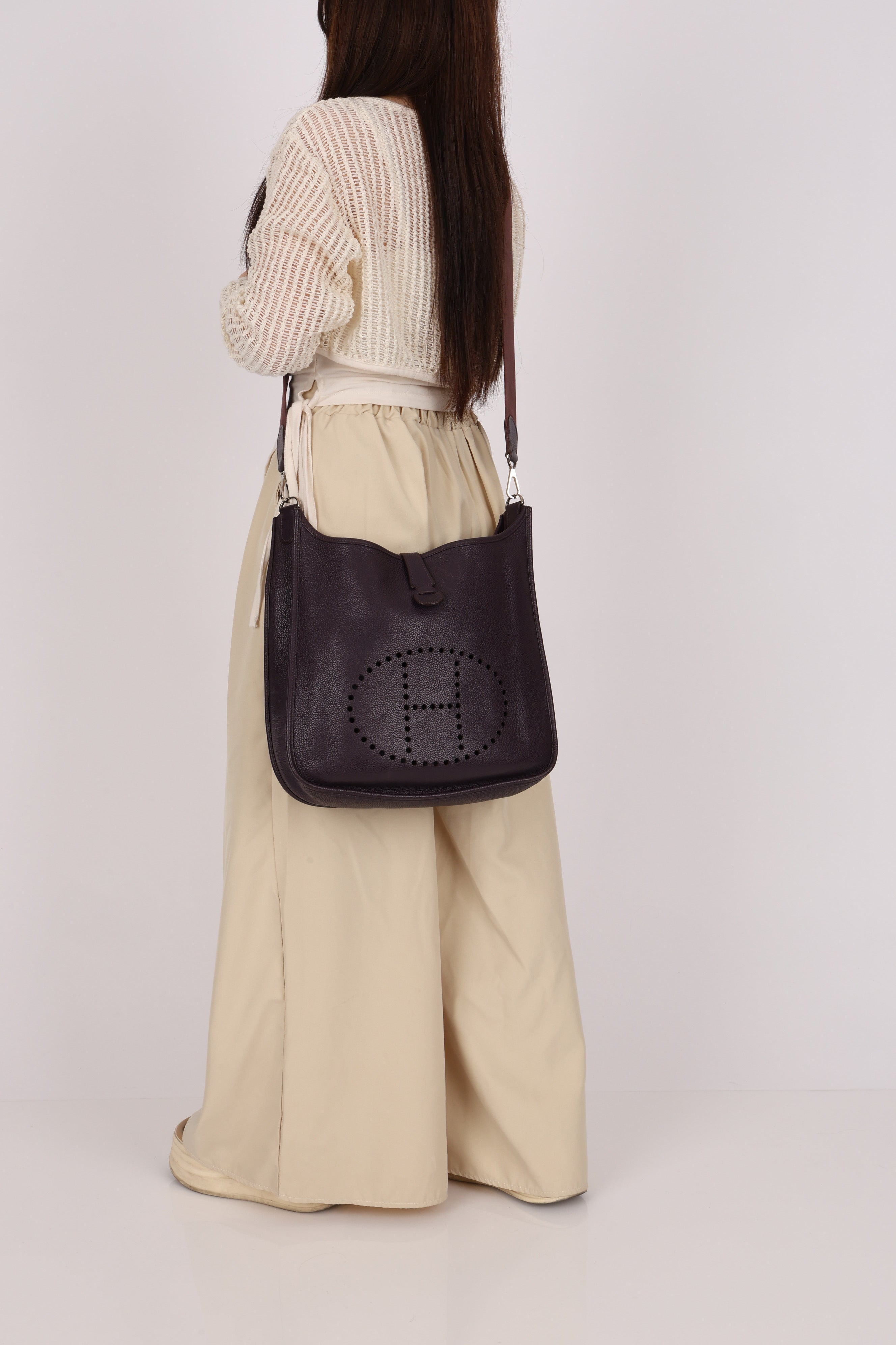 Hermès Evelyne GM Violette Taurillon Clemence 2014 PHW