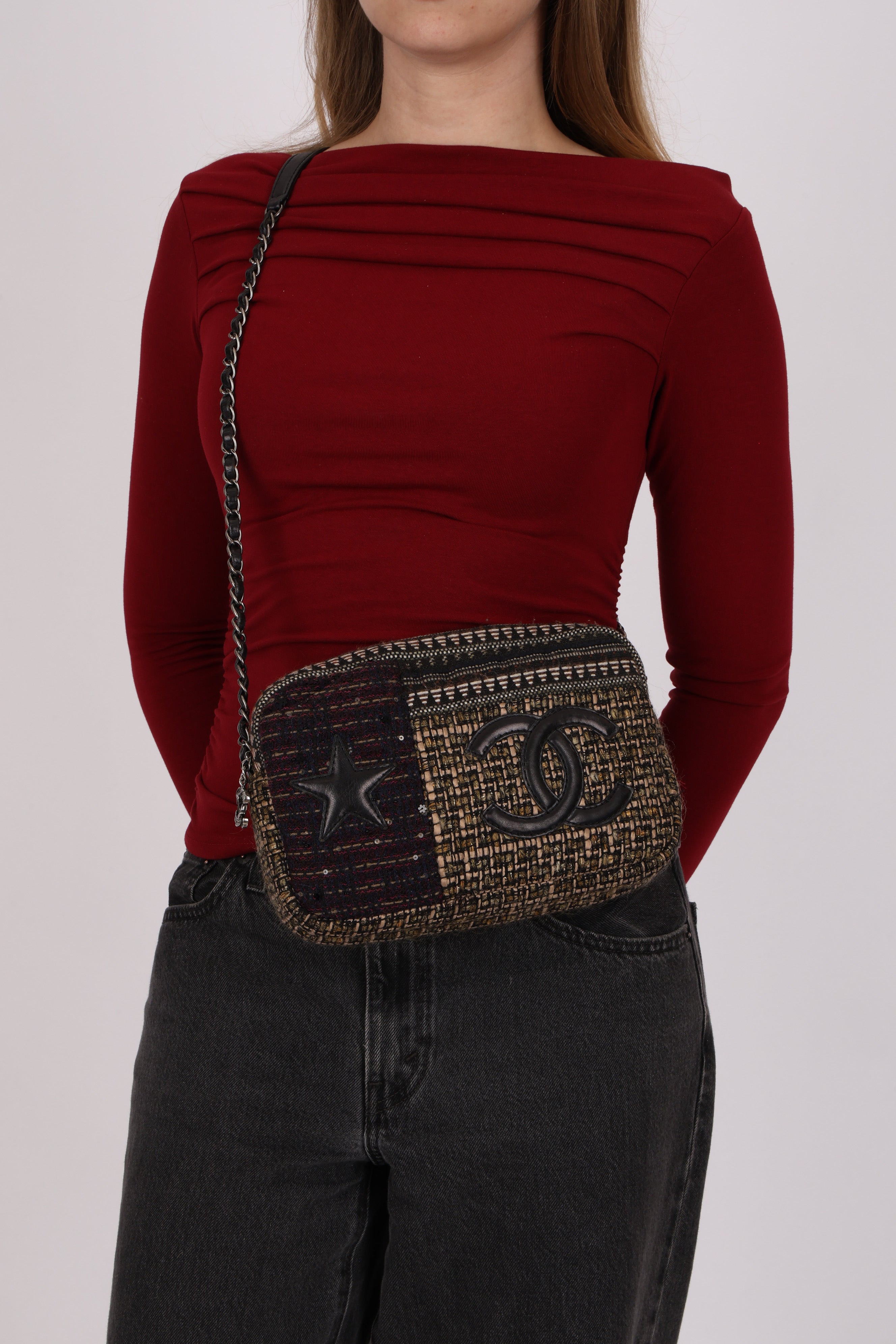 Chanel Paris-Dallas CC Camera Case Multicolor Tweed 2011 ASHW