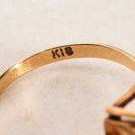 Vintage 18K Yellow Gold Garnet Cocktail Ring, Size US 7
