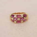 18K Gold Ruby Diamond Ring