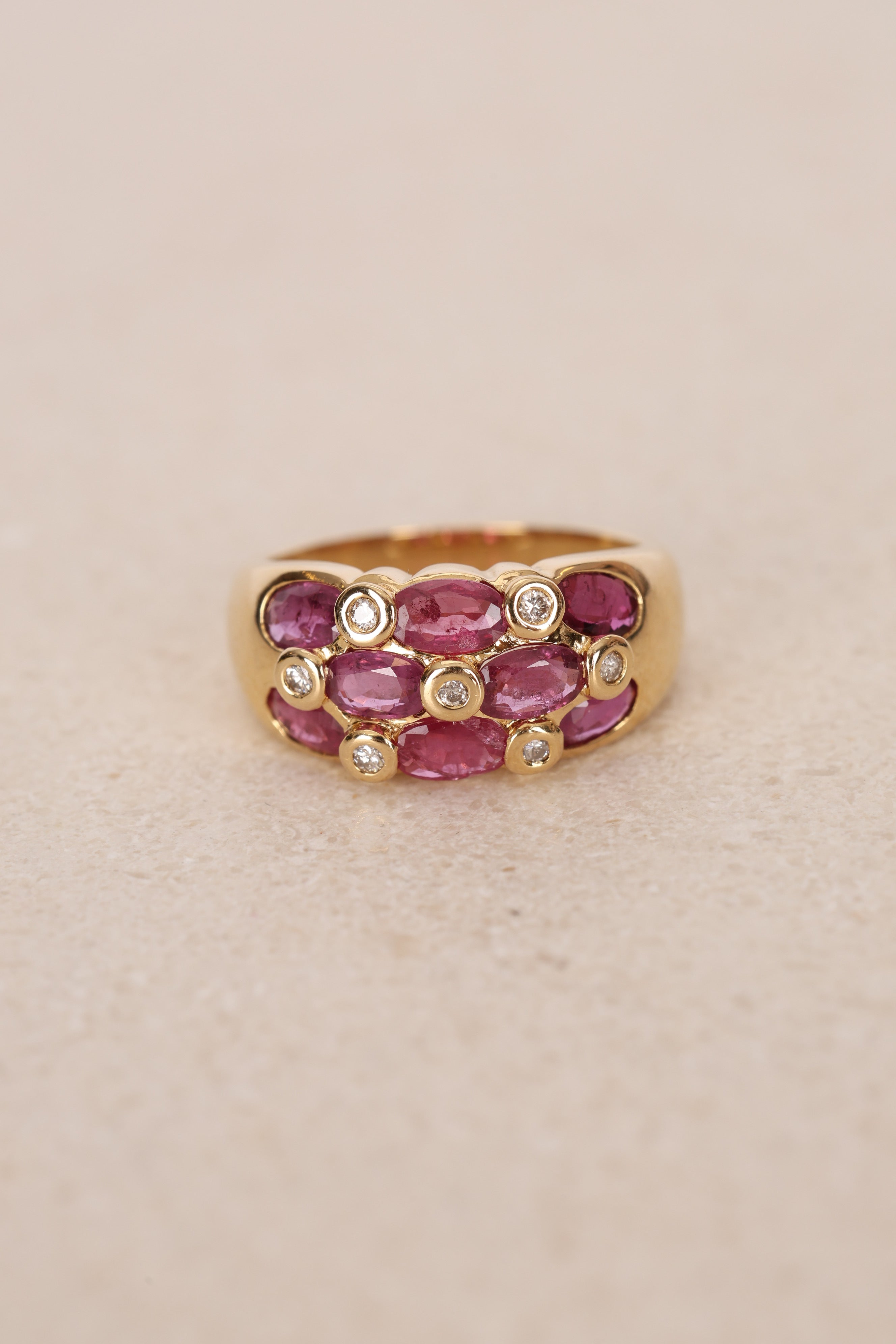 18K Gold Ruby Diamond Ring