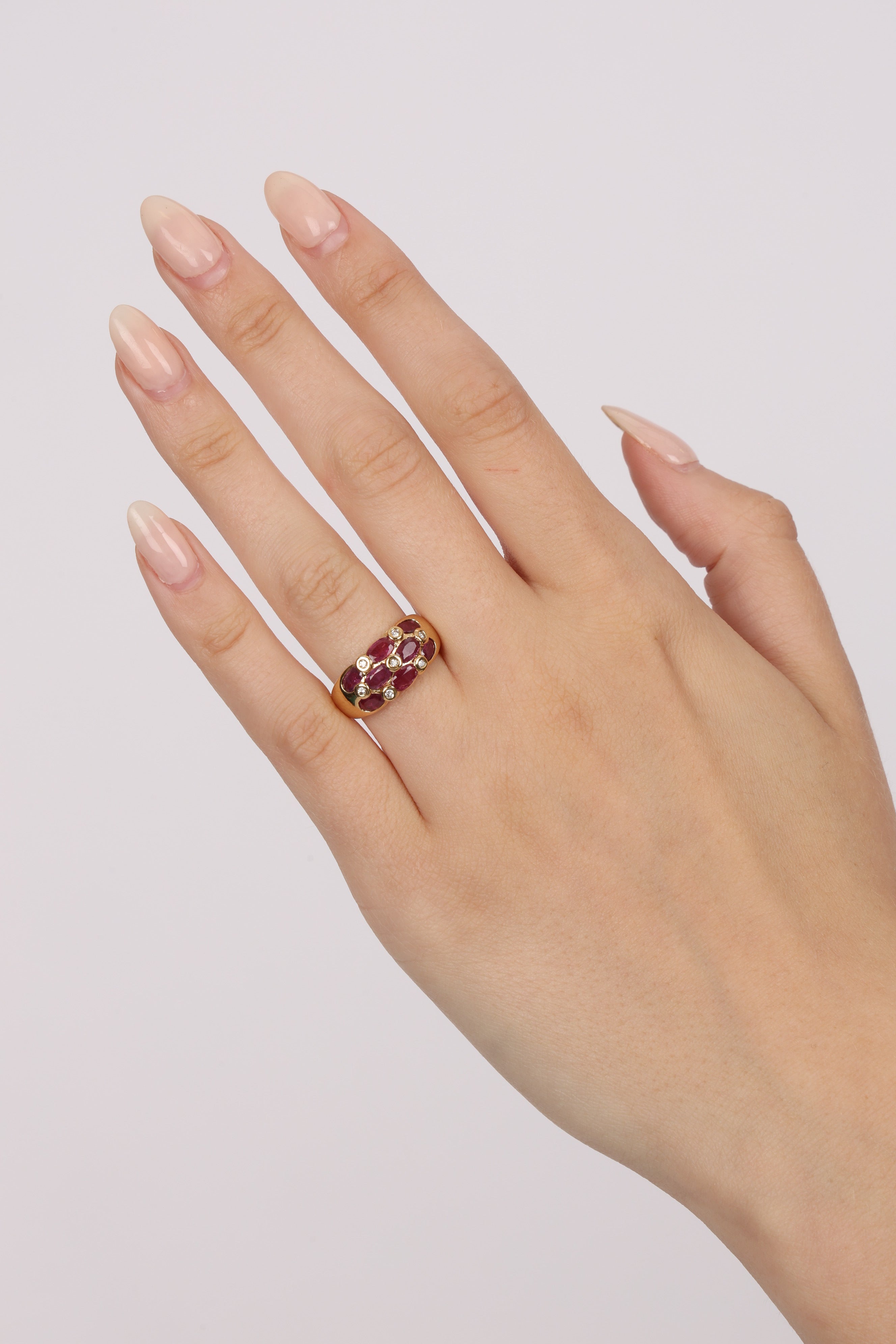 18K Gold Ruby Diamond Ring