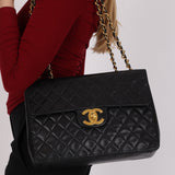 Chanel Maxi Classic Single Flap Black Lambskin 24K GP