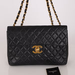 Chanel Maxi Classic Single Flap Black Lambskin 24K GP