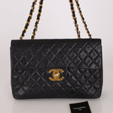 Chanel Maxi Classic Single Flap Black Lambskin 24K GP