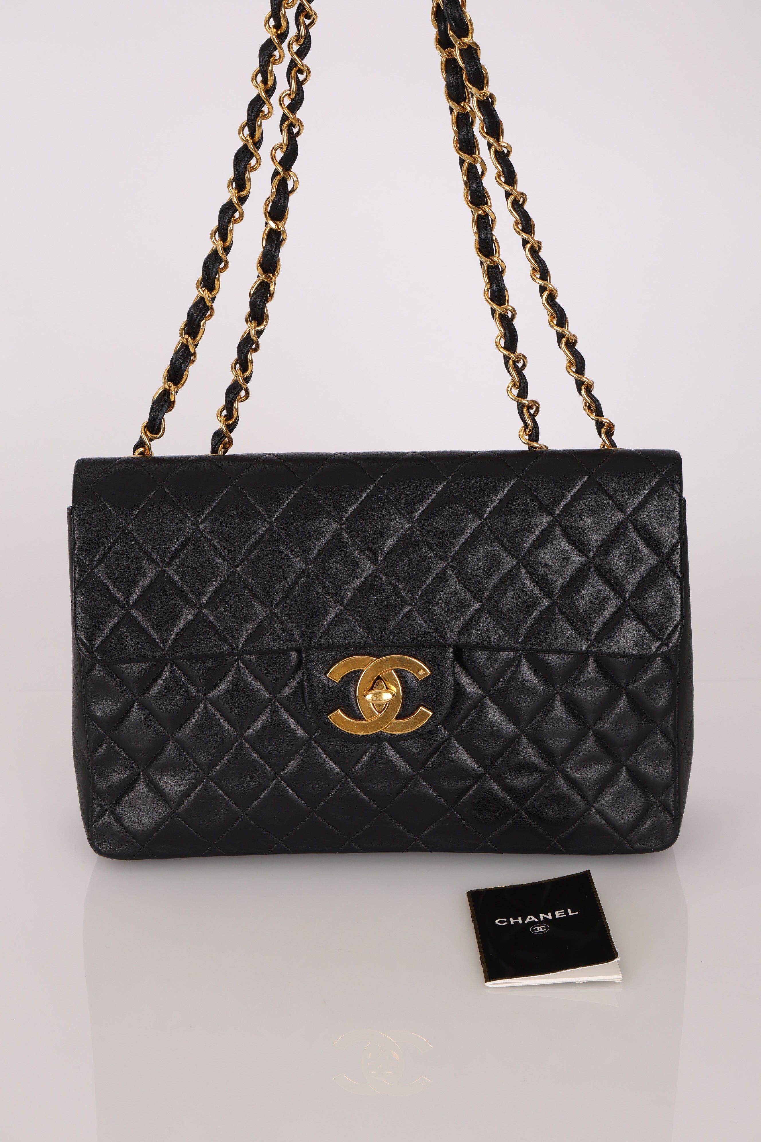 Chanel Maxi Classic Single Flap Black Lambskin 24K GP