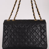 Chanel Maxi Classic Single Flap Black Lambskin 24K GP