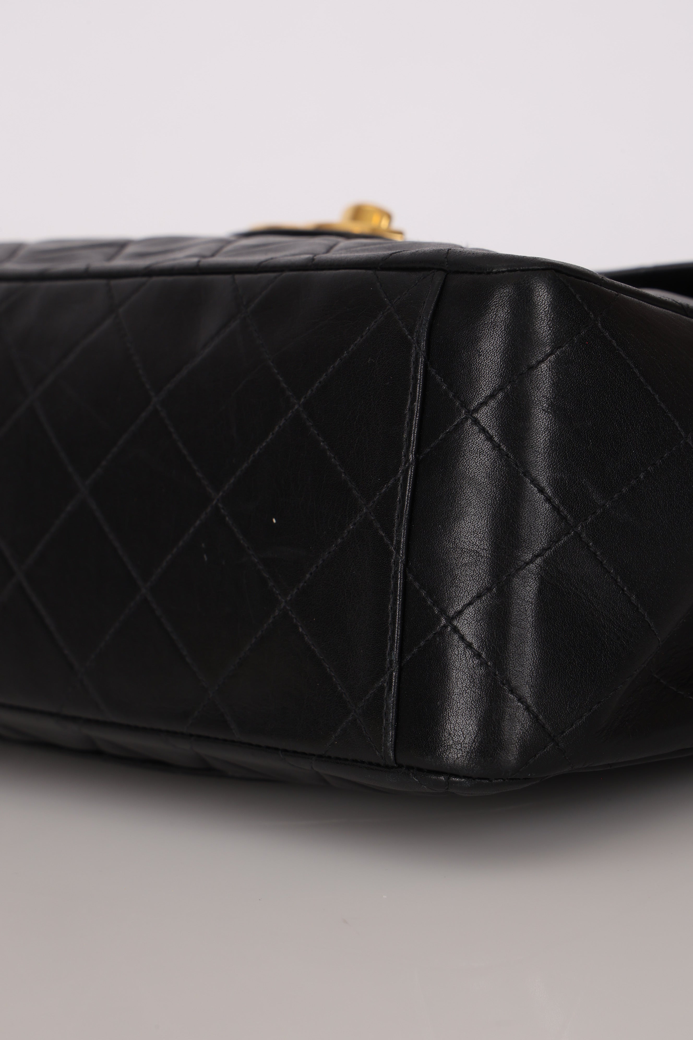 Chanel Maxi Classic Single Flap Black Lambskin 24K GP