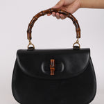 Gucci Leather Bamboo Top Handle Bag