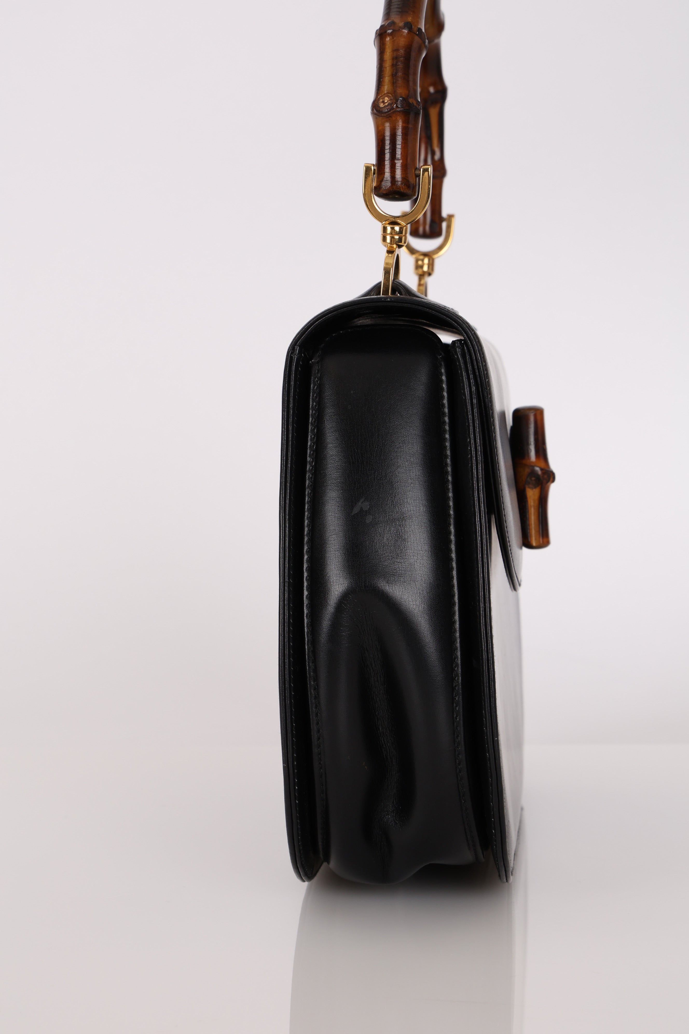 Gucci Leather Bamboo Top Handle Bag