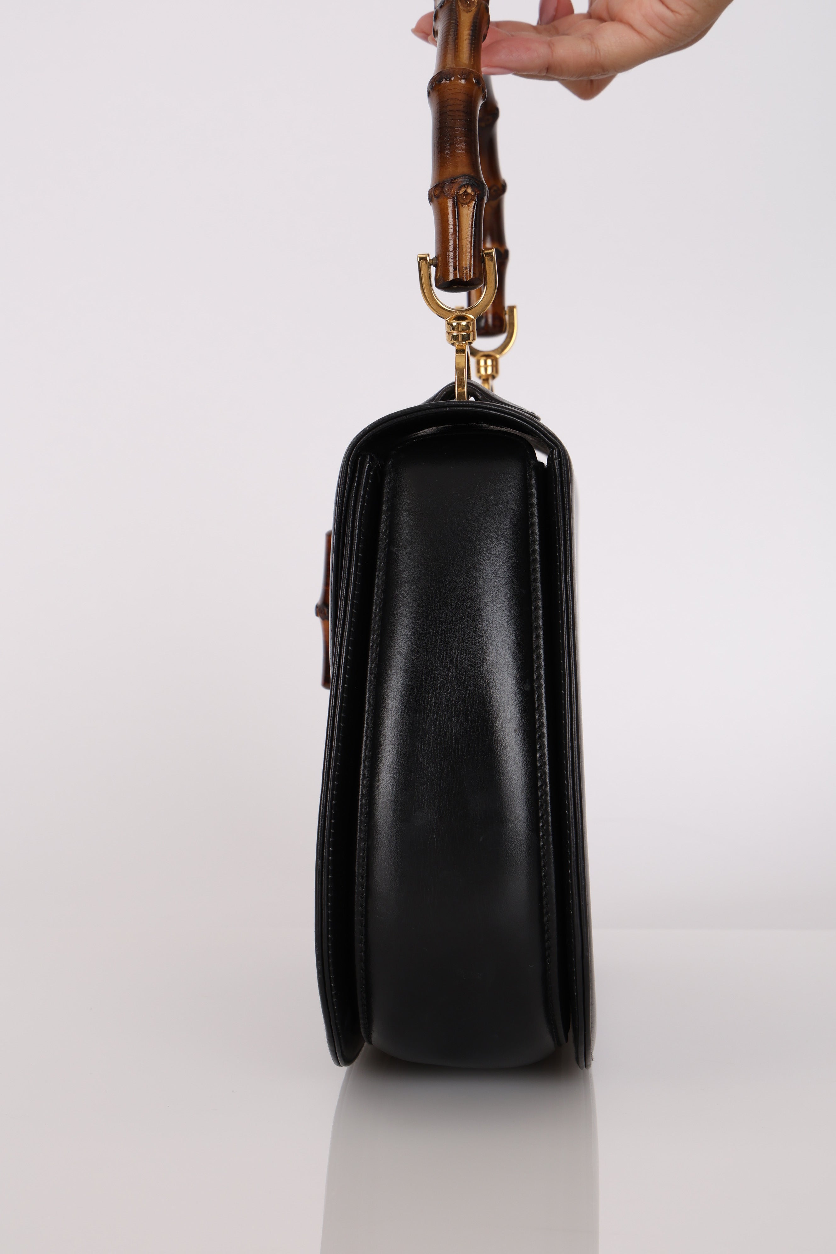 Gucci Leather Bamboo Top Handle Bag