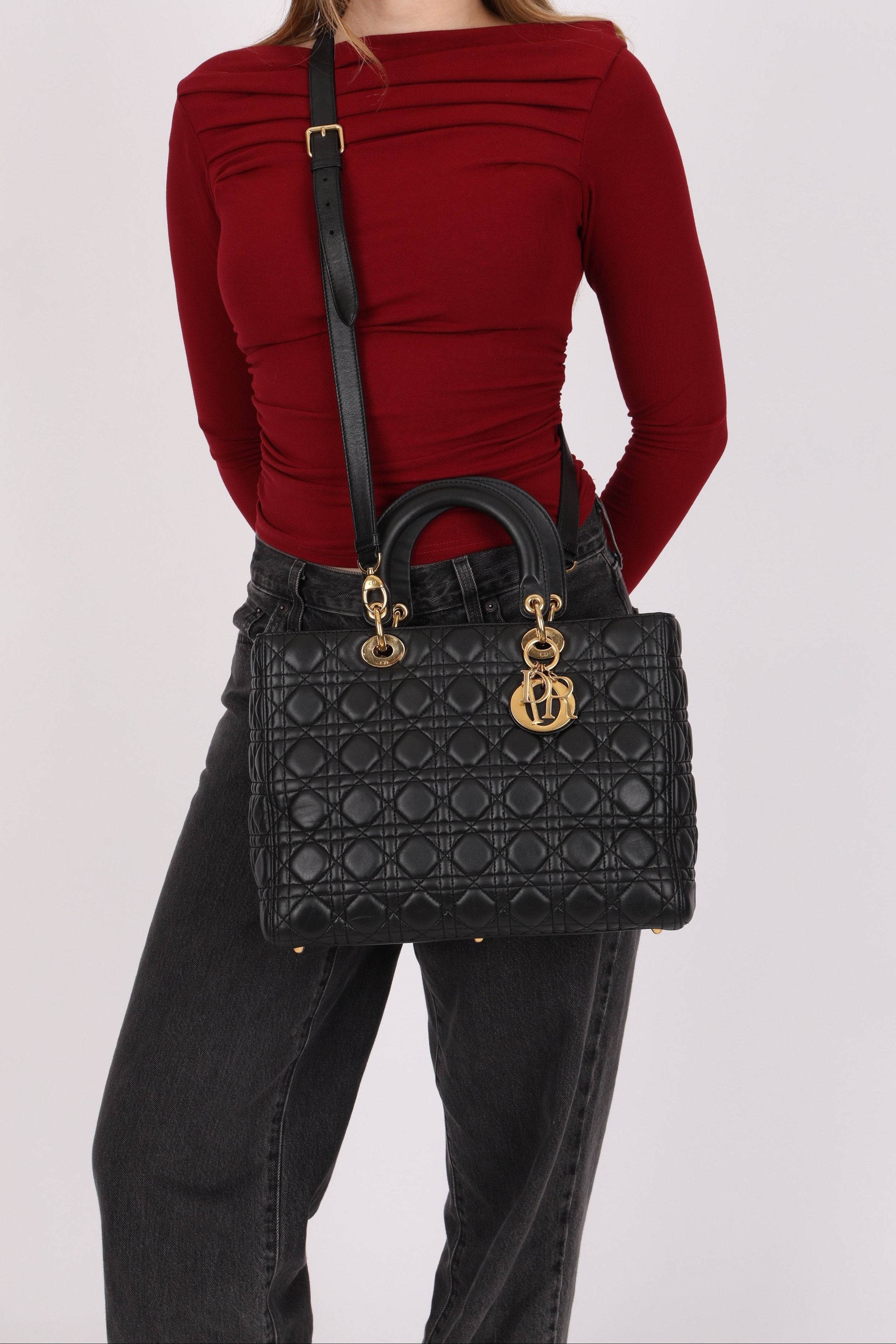 Dior Large Lady Black Lambskin 2016