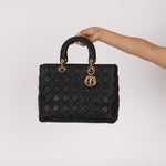 Dior Large Lady Black Lambskin 2016