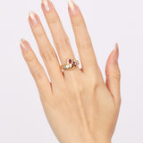 1970s - 1980s 18K Yellow Gold Ruby and Diamond Duo Halo Ring, Size US 5 - Drop 24