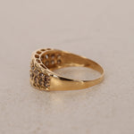 18K Yellow Gold Cognac Diamond Ridged Channel Ring, Size US 8.5 - Drop 16