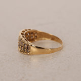 18K Yellow Gold Cognac Diamond Ridged Channel Ring, Size US 8.5 - Drop 16