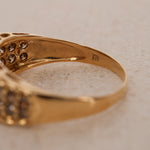 18K Yellow Gold Cognac Diamond Ridged Channel Ring, Size US 8.5 - Drop 16