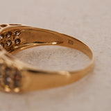 18K Yellow Gold Cognac Diamond Ridged Channel Ring, Size US 8.5 - Drop 16