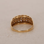 18K Yellow Gold Cognac Diamond Ridged Channel Ring, Size US 8.5 - Drop 16