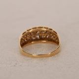 18K Yellow Gold Cognac Diamond Ridged Channel Ring, Size US 8.5 - Drop 16