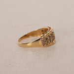 18K Yellow Gold Cognac Diamond Ridged Channel Ring, Size US 8.5 - Drop 16