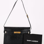Saint Laurent Manhattan Croc Embossed Shoulder Bag