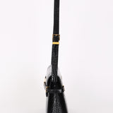 Saint Laurent Manhattan Croc Embossed Shoulder Bag