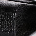 Saint Laurent Manhattan Croc Embossed Shoulder Bag