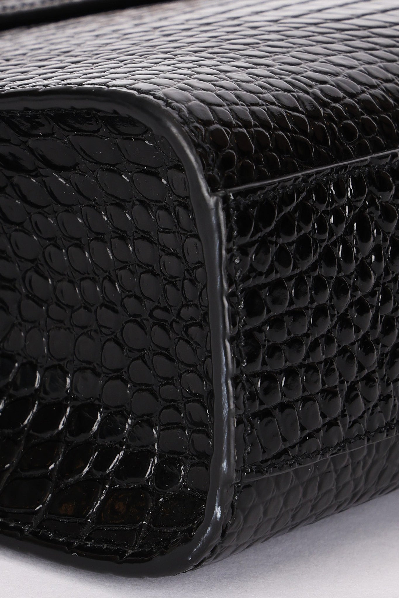 Saint Laurent Manhattan Croc Embossed Shoulder Bag