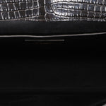 Saint Laurent Manhattan Croc Embossed Shoulder Bag
