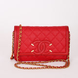 Chanel Filigree Wallet on Chain Red Caviar 2018 AGHW