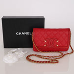 Chanel Filigree Wallet on Chain Red Caviar AGHW