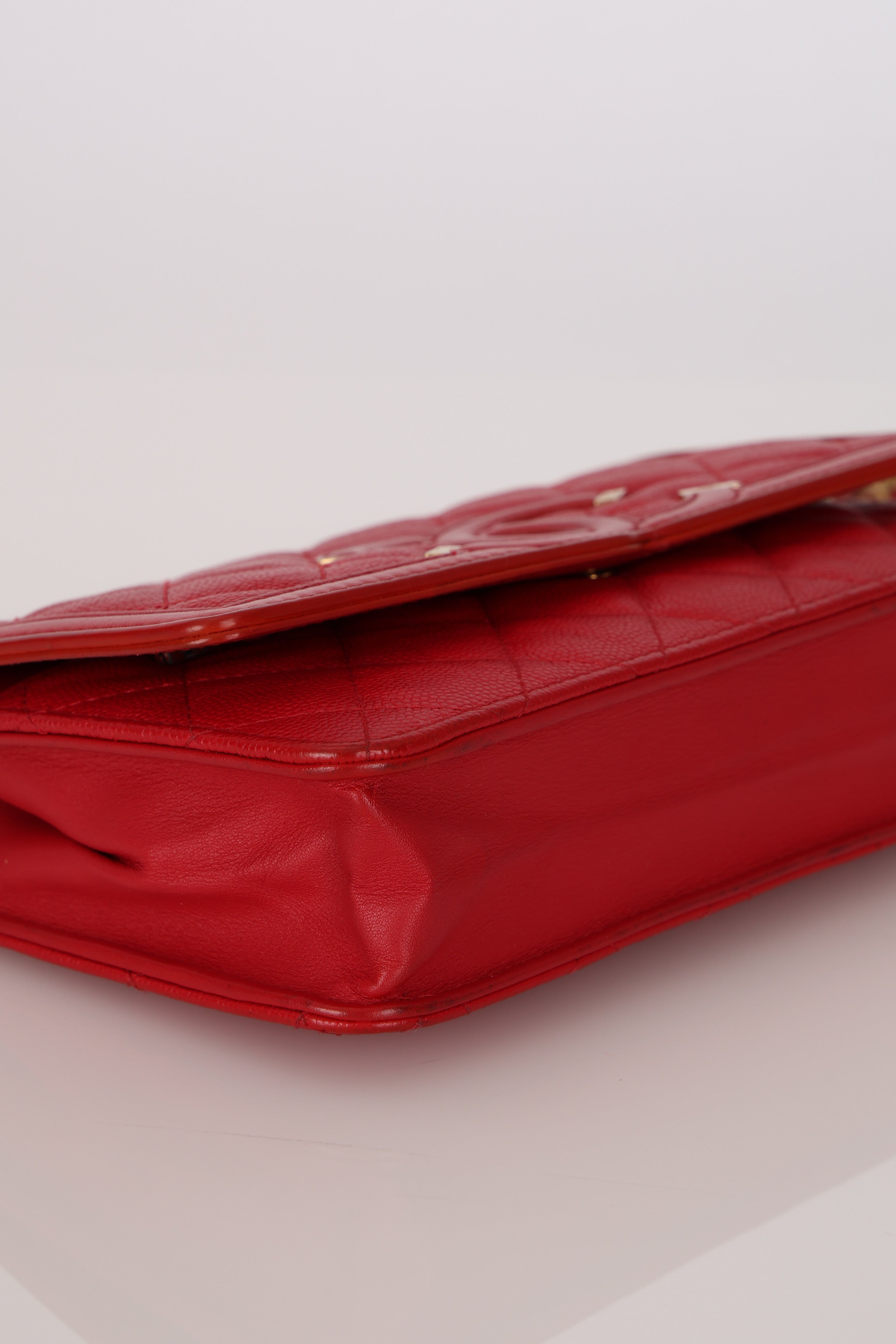 Chanel Filigree Wallet on Chain Red Caviar AGHW
