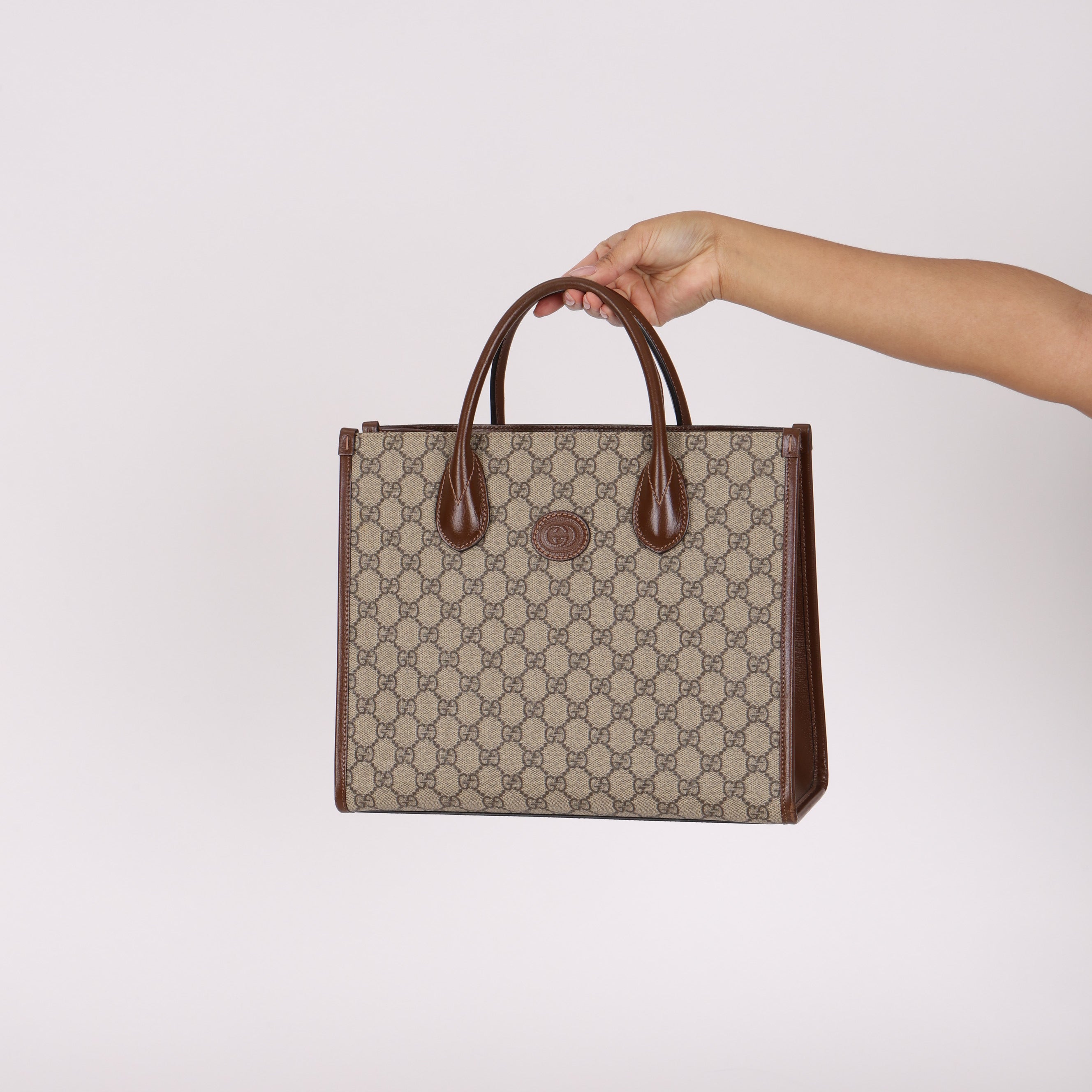 Gucci Monogram Supreme Canvas Tote Bag