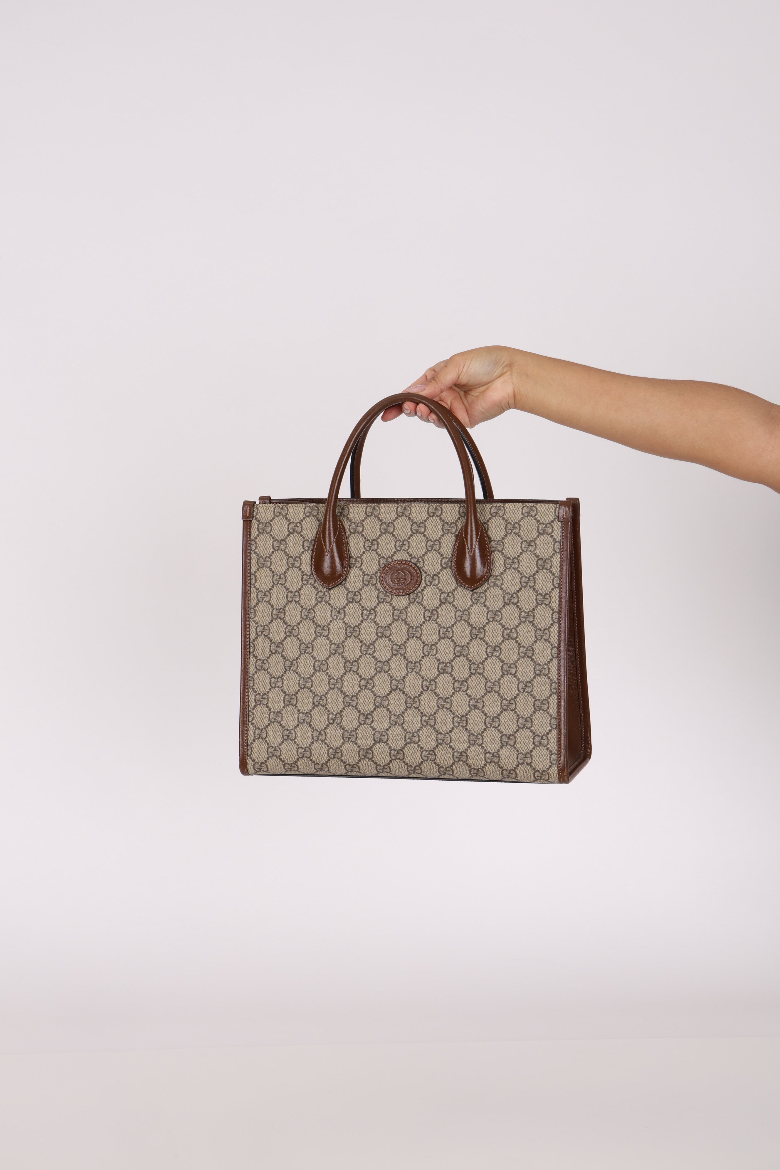 Gucci Monogram Supreme Canvas Tote Bag