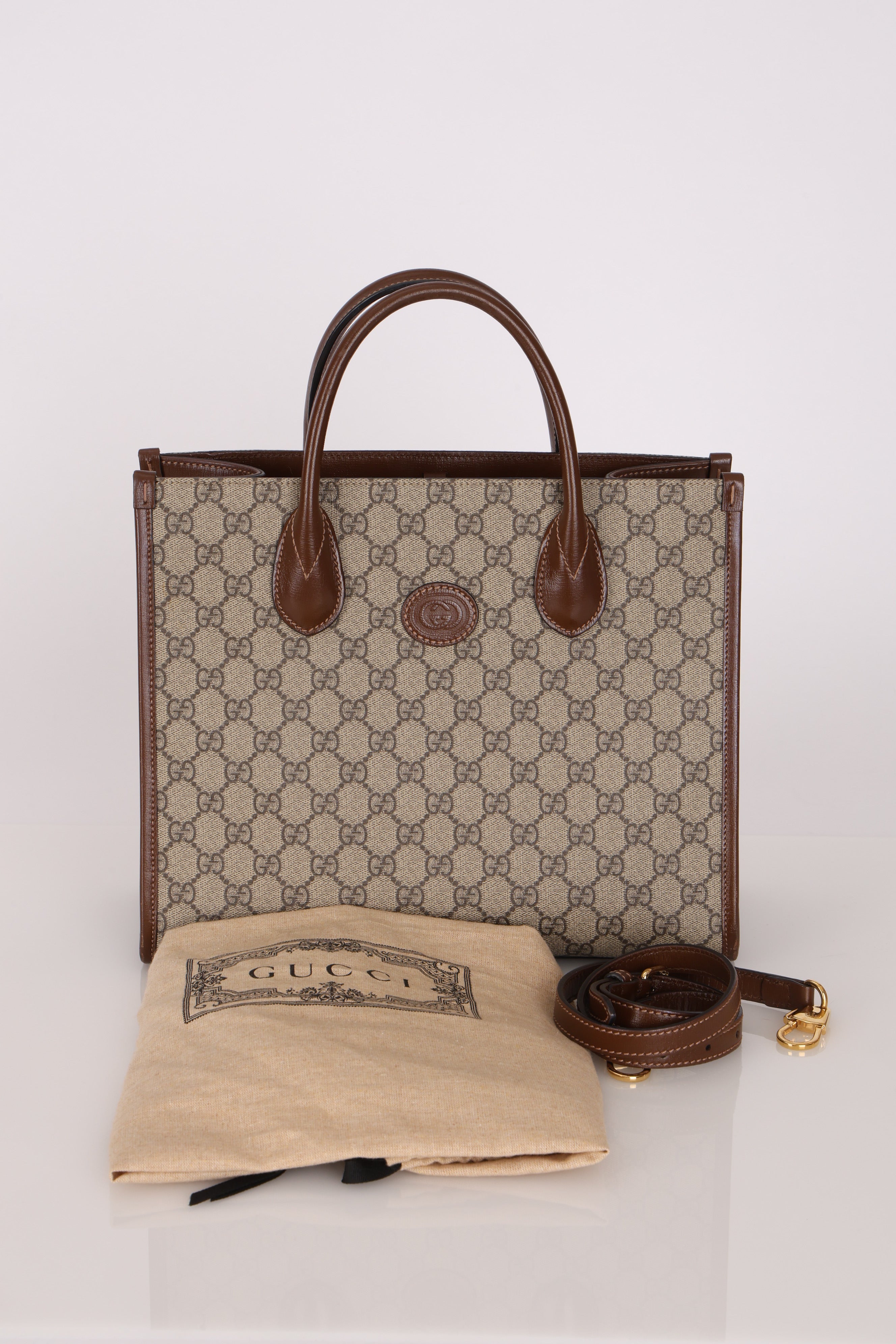 Gucci Monogram Supreme Canvas Tote Bag