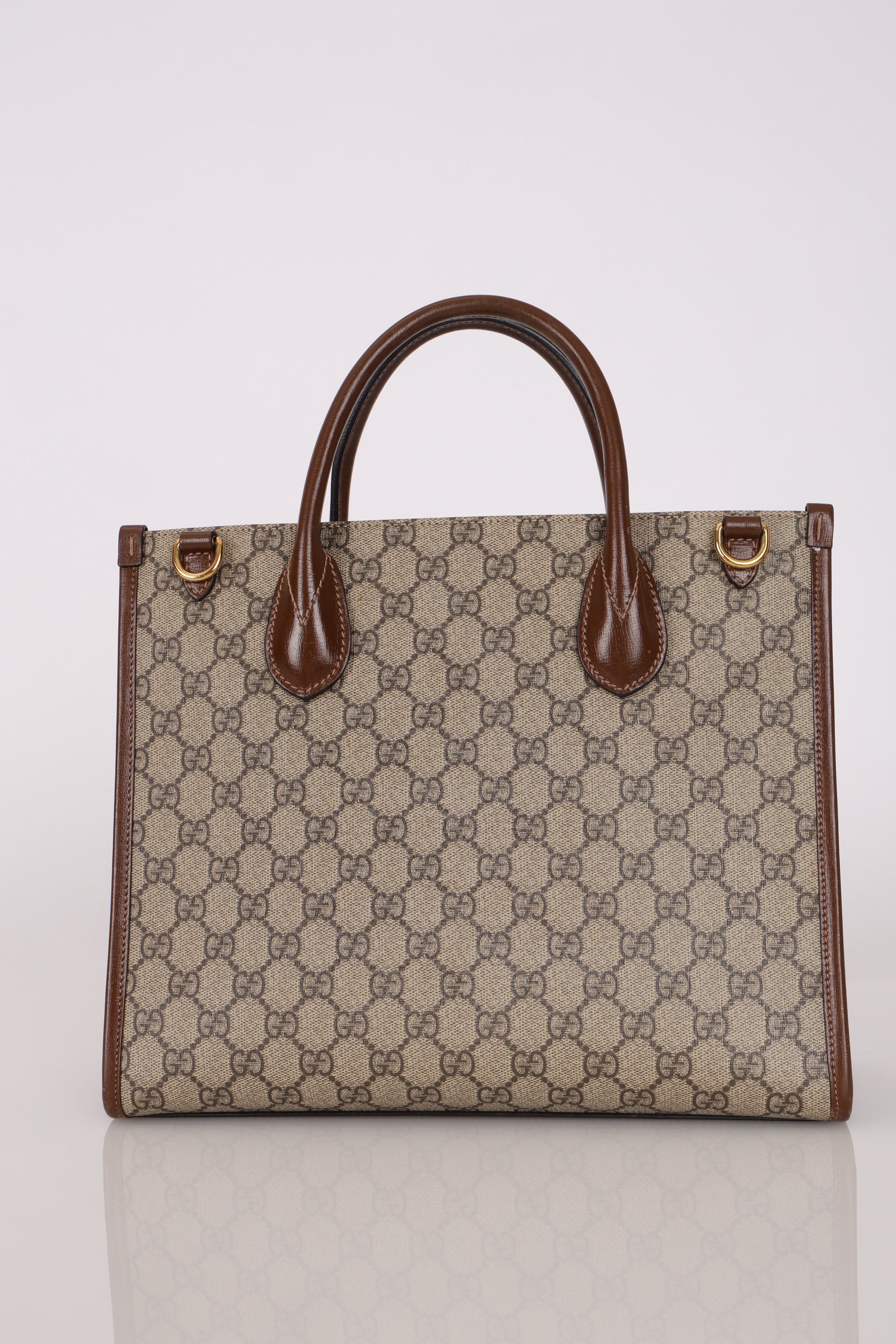 Gucci Monogram Supreme Canvas Tote Bag
